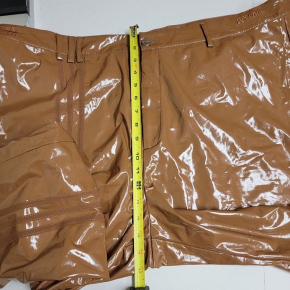 Adidas x Ivy Park Womens Wild Brown Latex Pants Size 4X Embroidered Logo Beyonce - Picture 11 of 16